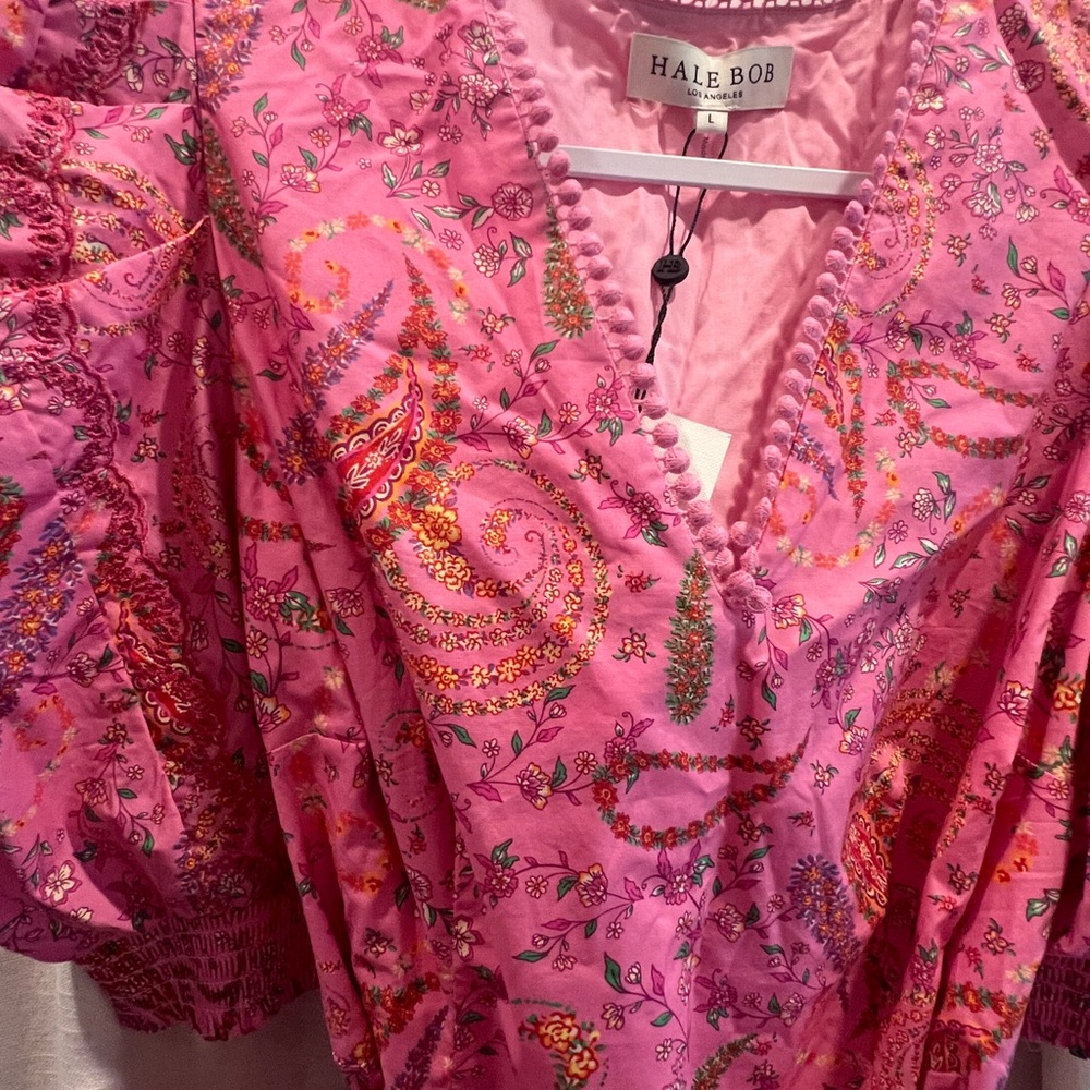Hale Bob Puff Sleeve Dress New with Tags size large